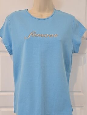 Vintage GAP Light Blue Tee with Silver Script - Women